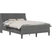 vidaXL Bettgestell mit Matratze Dunkelgrau 120 x 190 cm Samt