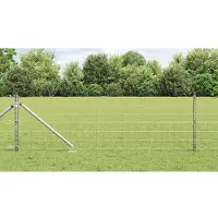 vidaXL Euro-Zaun mit Stacheln 25 x 0,6 m Verzinkter Stahl Silber Netz