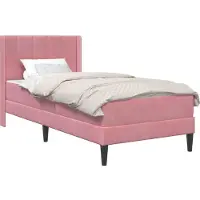 vidaXL Bettgestell mit Matratze mit Kopfteil Rosa 80 x 200 cm Samt