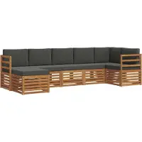 vidaXL Outdoor-Sofagarnitur 7 Stk. Natur und Anthrazit