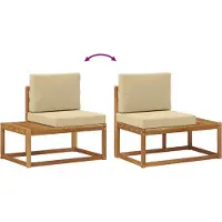 vidaXL Outdoor-Sofagarnitur mit Kissen 5 Stück Natur und Beige