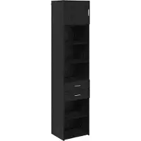 vidaXL Highboard Schwarz Eichen-Optik 50 x 42,5 x 225 cm Holzwerkstoff