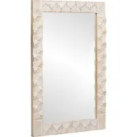 vidaXL Badezimmer Spiegel Weiße gewaschene Oberfläche 50 x 70 x 2,5 cm
