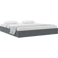 vidaXL Ottoman Bettgestell mit Speicher Dunkelgrau 180 x 200 cm Samt