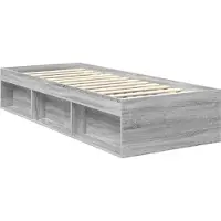 vidaXL Bettrahmen Sonoma-Grau 75 x 190 cm Massives Kiefernholz