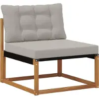 vidaXL Outdoor-Sofagarnitur mit Kissen 6 pcs Natürlich und Hellgrau