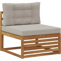 vidaXL Outdoor-Sofagarnitur mit Kissen 8 pcs Natürlich und Hellgrau