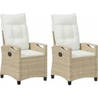vidaXL Gartenstuhl 2 Stk. Beige und Creme Stahl und Polyester