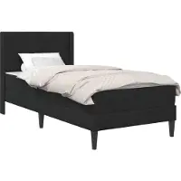vidaXL Bettgestell mit Matratze mit Kopfteil Schwarz 90 x 190 cm Samt