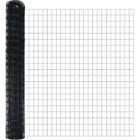 vidaXL Bodenmontierter Euro-Zaun 10 x 1,5 m PVC-beschichteter Stahl