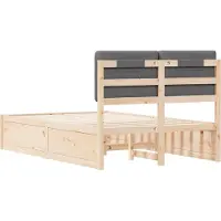 vidaXL Bettgestell mit gepolstertem Kopfteil Dunkelgrau 120 x 200 cm