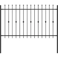 vidaXL Spießzaun ASTEN 200 x 166 cm Pulverbeschichteter Stahl Schwarz