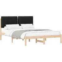vidaXL Bettgestell mit gepolstertem Kopfteil Schwarz 120 x 200 cm