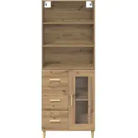 vidaXL Highboard Artisan-Eiche 69,5 x 34 x 180 cm Holzwerkstoff