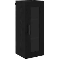 vidaXL Highboard Schwarz Eichen-Optik 34,5 x 34 x 180 cm Holzwerkstoff