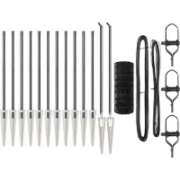 vidaXL Euro-Zaun mit Stacheln 25 x 0,8 m PVC-beschichteter Stahl Grau