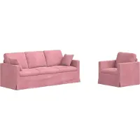vidaXL Sofa Set 2 Stk. Rosa Samt