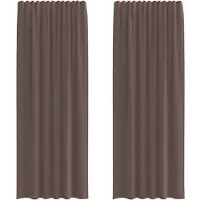 vidaXL Voile Vorhänge mit Stangentaschen 2 Stk. Braun