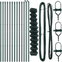 vidaXL Bodenmontierter Maschendrahtzaun 25 x 1,4 m Grün Netz