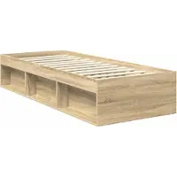 vidaXL Bettrahmen Sonoma-Eiche 75 x 190 cm Massives Kiefernholz