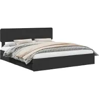 vidaXL Aufbewahrungsbett Schwarz 200 x 200 cm Holzwerkstoff