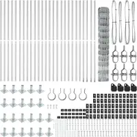 vidaXL Geschweißter Drahtzaun mit Betonfundament 50 x 1,2 m Silber