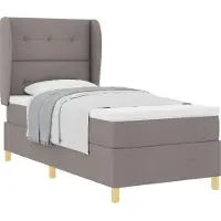 vidaXL Boxspringbett mit Kopfteil Taupe 200 x 100 cm Stoff