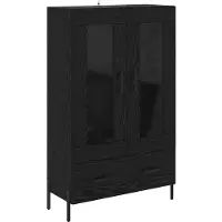 vidaXL Highboard CORONA Schwarz Eichen-Optik 69,5 x 31 x 115 cm