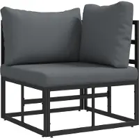 vidaXL Gartensofa-set 7 stk. Schwarz Aluminium