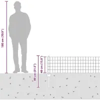 vidaXL Euro-Zaun mit Pfosten 10 x 0,4 m Verzinkter Stahl Silber Netz
