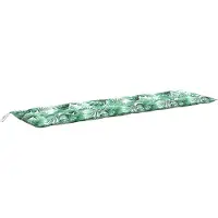 vidaXL Gartenbank-Auflage Blattmuster 180x50x7 cm Oxford-Gewebe
