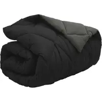 vidaXL Winterbettdecke 135 x 220 cm 450 g/m² Schwarz und Anthrazit
