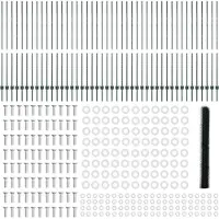 vidaXL Sechseckzaun mit Pfosten 100 x 1,6 m PVC-beschichteter Stahl
