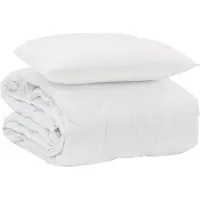 vidaXL Sommerdecke mit Kissen 2 Stk. Weiß Mikrofaser