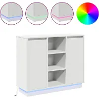 vidaXL LED-Sideboard Weiß 90 x 32 x 75 cm Holzwerkstoff