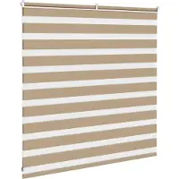 vidaXL Doppelrollo Sandbraun 150x100 cm Stoffbreite 145,9 cm Polyester