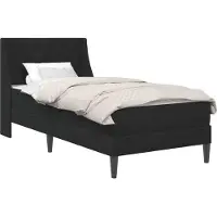 vidaXL Bettgestell mit Matratze mit Matratze Schwarz 90 x 190 cm Samt