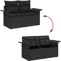 vidaXL Garten-Sofa-Set 9 stk. 8-Sitzanzahl Schwarz