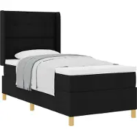 vidaXL Boxspringbett mit Kopfteil Schwarz 90 x 190 cm Stoff