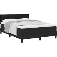 vidaXL Boxspringbett mit Kissen Schwarz 140 x 200 cm Stoff