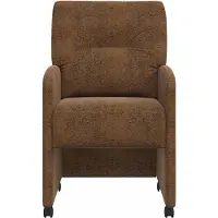 vidaXL Esszimmerstühle mit Rollen 2 stk. Kunstwildleder Braun
