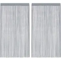 vidaXL Fadenvorhänge 2 Stk. Hellgrau 140x250 cm