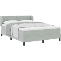 vidaXL Boxspringbett mit Kopfteil Hellgrau 140 x 200 cm Samt