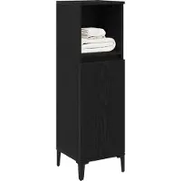 vidaXL Badezimmerschrank Schwarz Eichen-Optik 30 x 30 x 100 cm