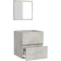 vidaXL Badschrank mit Spiegel Betongrau Holzwerkstoff