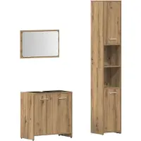 vidaXL 3-tlg. Badmöbel-Set Artisan-Eiche Holzwerkstoff