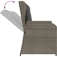 vidaXL 5-tlg. Garten-Lounge-Set mit Kissen Grau Poly Rattan