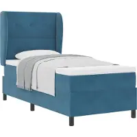 vidaXL Boxspringbett mit Kopfteil Dunkelblau 200 x 90 cm Samt