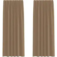 vidaXL Voile Vorhänge mit Stangentaschen 2 Stk. Hellbraun