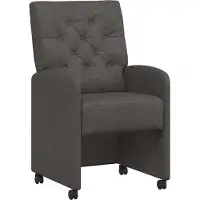 vidaXL Esszimmerstühle mit Rollen 2 pcs Schwarz 58 x 67 x 97 cm